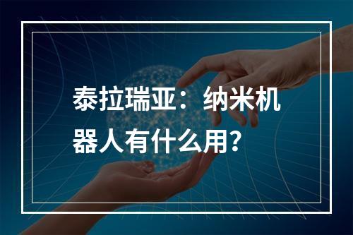 泰拉瑞亚：纳米机器人有什么用？