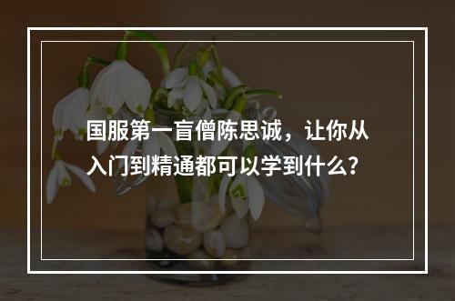 国服第一盲僧陈思诚，让你从入门到精通都可以学到什么？