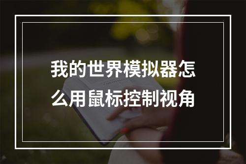 我的世界模拟器怎么用鼠标控制视角