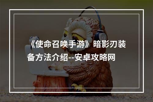 《使命召唤手游》暗影刃装备方法介绍--安卓攻略网