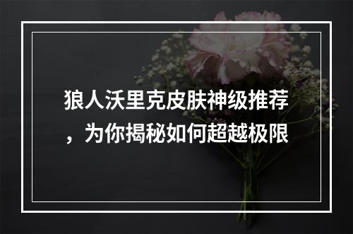 狼人沃里克皮肤神级推荐，为你揭秘如何超越极限