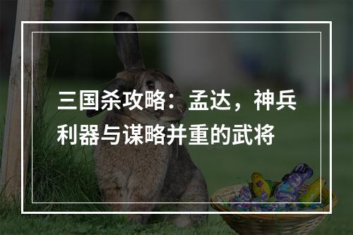 三国杀攻略：孟达，神兵利器与谋略并重的武将