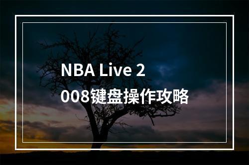 NBA Live 2008键盘操作攻略