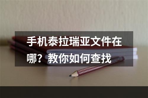 手机泰拉瑞亚文件在哪？教你如何查找