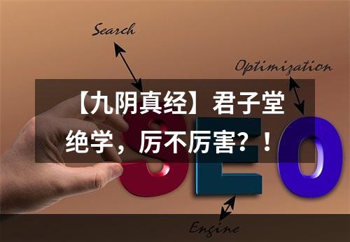 【九阴真经】君子堂绝学，厉不厉害？！