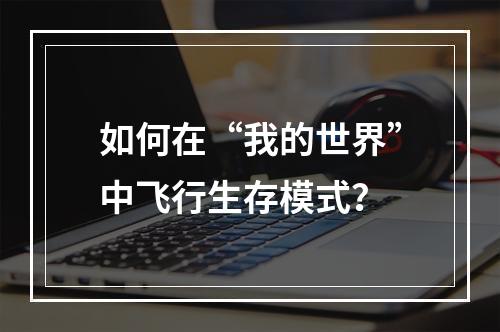 如何在“我的世界”中飞行生存模式？