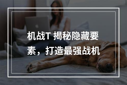 机战T 揭秘隐藏要素，打造最强战机