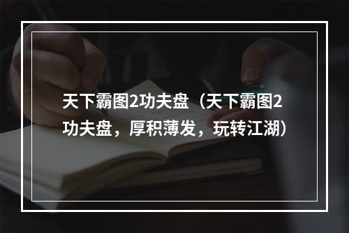 天下霸图2功夫盘（天下霸图2功夫盘，厚积薄发，玩转江湖）