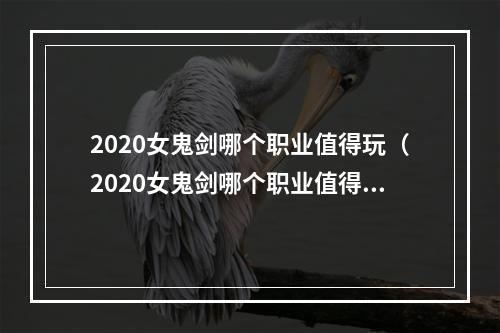 2020女鬼剑哪个职业值得玩（2020女鬼剑哪个职业值得玩？小编推荐你尝试这两个职业！）