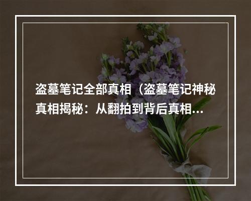 盗墓笔记全部真相（盗墓笔记神秘真相揭秘：从翻拍到背后真相，你想知道的全部都在这里！）