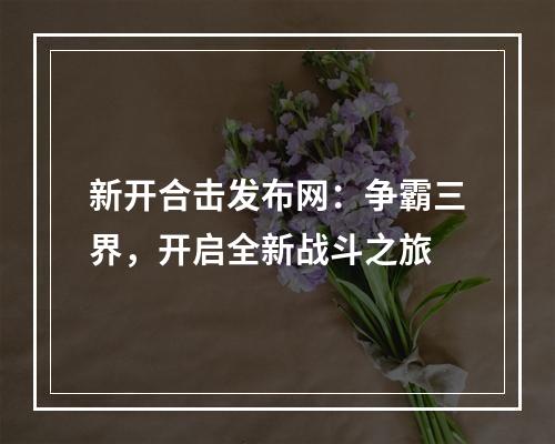 新开合击发布网：争霸三界，开启全新战斗之旅