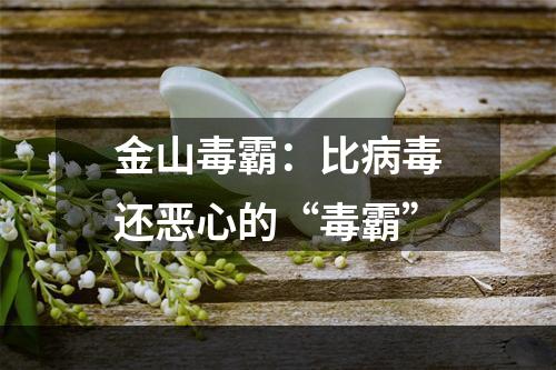 金山毒霸：比病毒还恶心的“毒霸”