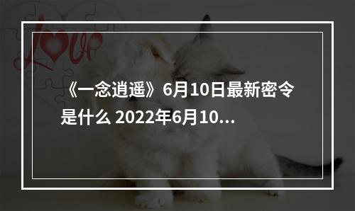 《一念逍遥》6月10日最新密令是什么 2022年6月10日最新密令--手游攻略网