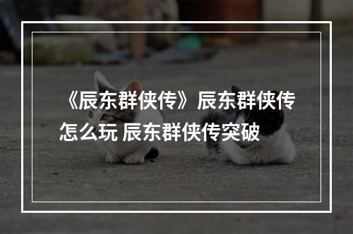 《辰东群侠传》辰东群侠传怎么玩 辰东群侠传突破