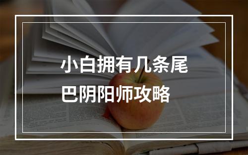 小白拥有几条尾巴阴阳师攻略