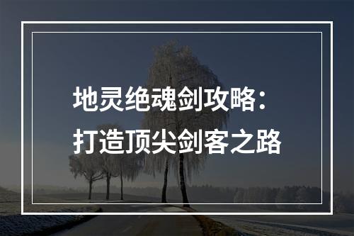 地灵绝魂剑攻略：打造顶尖剑客之路