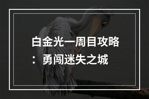 白金光一周目攻略：勇闯迷失之城