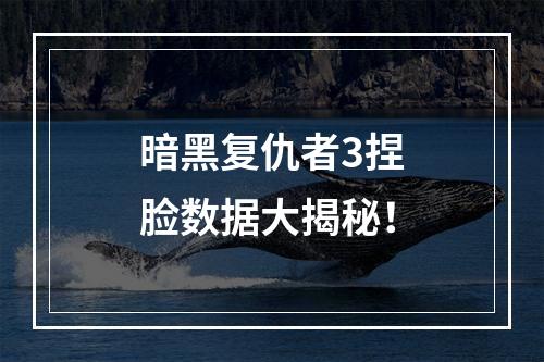 暗黑复仇者3捏脸数据大揭秘！