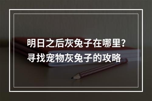 明日之后灰兔子在哪里？寻找宠物灰兔子的攻略