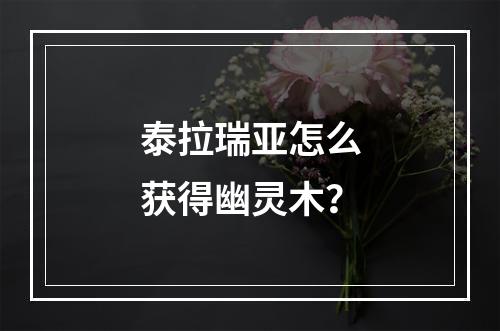 泰拉瑞亚怎么获得幽灵木？