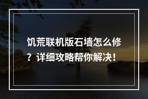 饥荒联机版石墙怎么修？详细攻略帮你解决！