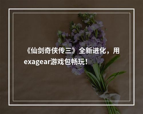 《仙剑奇侠传三》全新进化，用exagear游戏包畅玩！