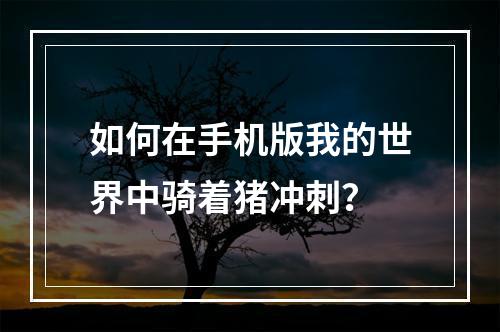 如何在手机版我的世界中骑着猪冲刺？