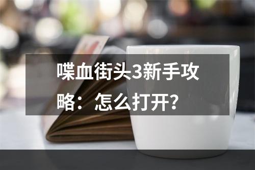 喋血街头3新手攻略：怎么打开？