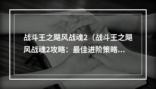 战斗王之飓风战魂2（战斗王之飓风战魂2攻略：最佳进阶策略）