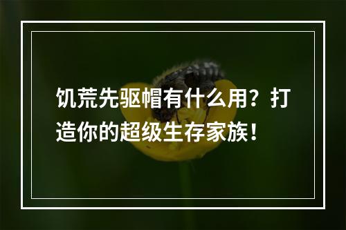 饥荒先驱帽有什么用？打造你的超级生存家族！