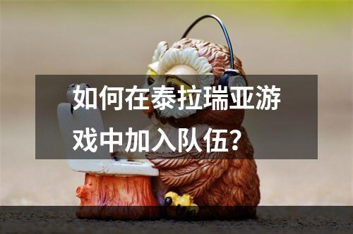 如何在泰拉瑞亚游戏中加入队伍？