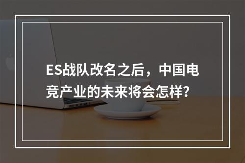 ES战队改名之后，中国电竞产业的未来将会怎样？