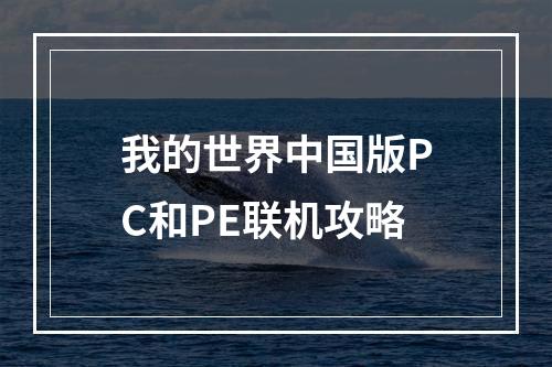 我的世界中国版PC和PE联机攻略