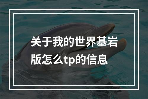 关于我的世界基岩版怎么tp的信息