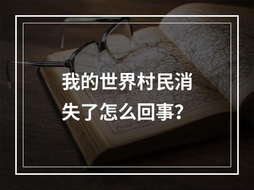 我的世界村民消失了怎么回事？