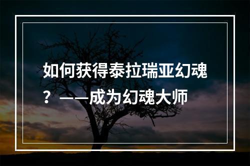 如何获得泰拉瑞亚幻魂？——成为幻魂大师