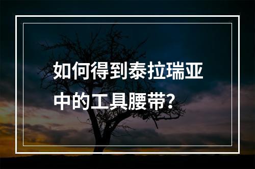 如何得到泰拉瑞亚中的工具腰带？