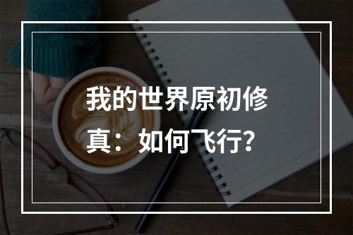 我的世界原初修真：如何飞行？