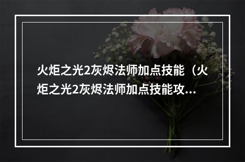 火炬之光2灰烬法师加点技能（火炬之光2灰烬法师加点技能攻略）