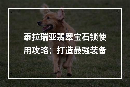 泰拉瑞亚翡翠宝石锁使用攻略：打造最强装备