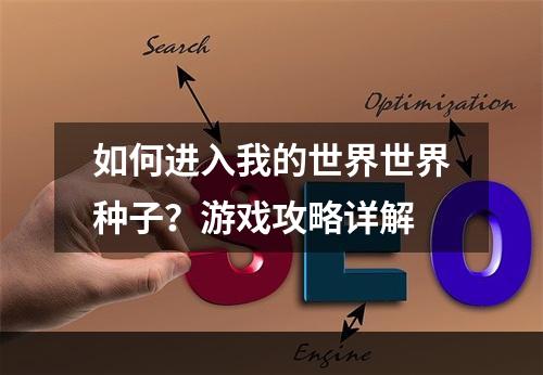 如何进入我的世界世界种子？游戏攻略详解