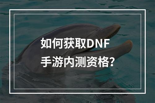 如何获取DNF手游内测资格？