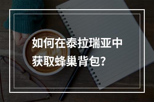 如何在泰拉瑞亚中获取蜂巢背包？