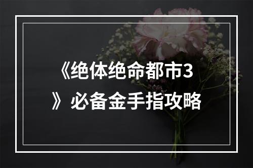 《绝体绝命都市3》必备金手指攻略