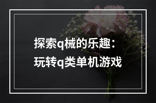 探索q械的乐趣：玩转q类单机游戏