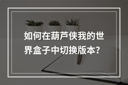 如何在葫芦侠我的世界盒子中切换版本？