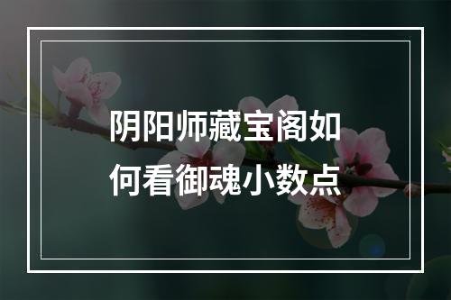 阴阳师藏宝阁如何看御魂小数点