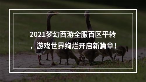 2021梦幻西游全服百区平转，游戏世界绚烂开启新篇章！