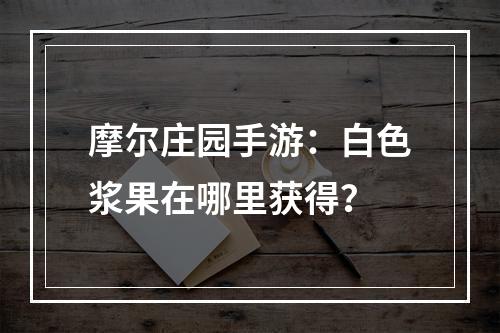 摩尔庄园手游：白色浆果在哪里获得？