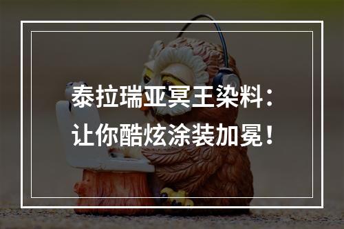 泰拉瑞亚冥王染料：让你酷炫涂装加冕！